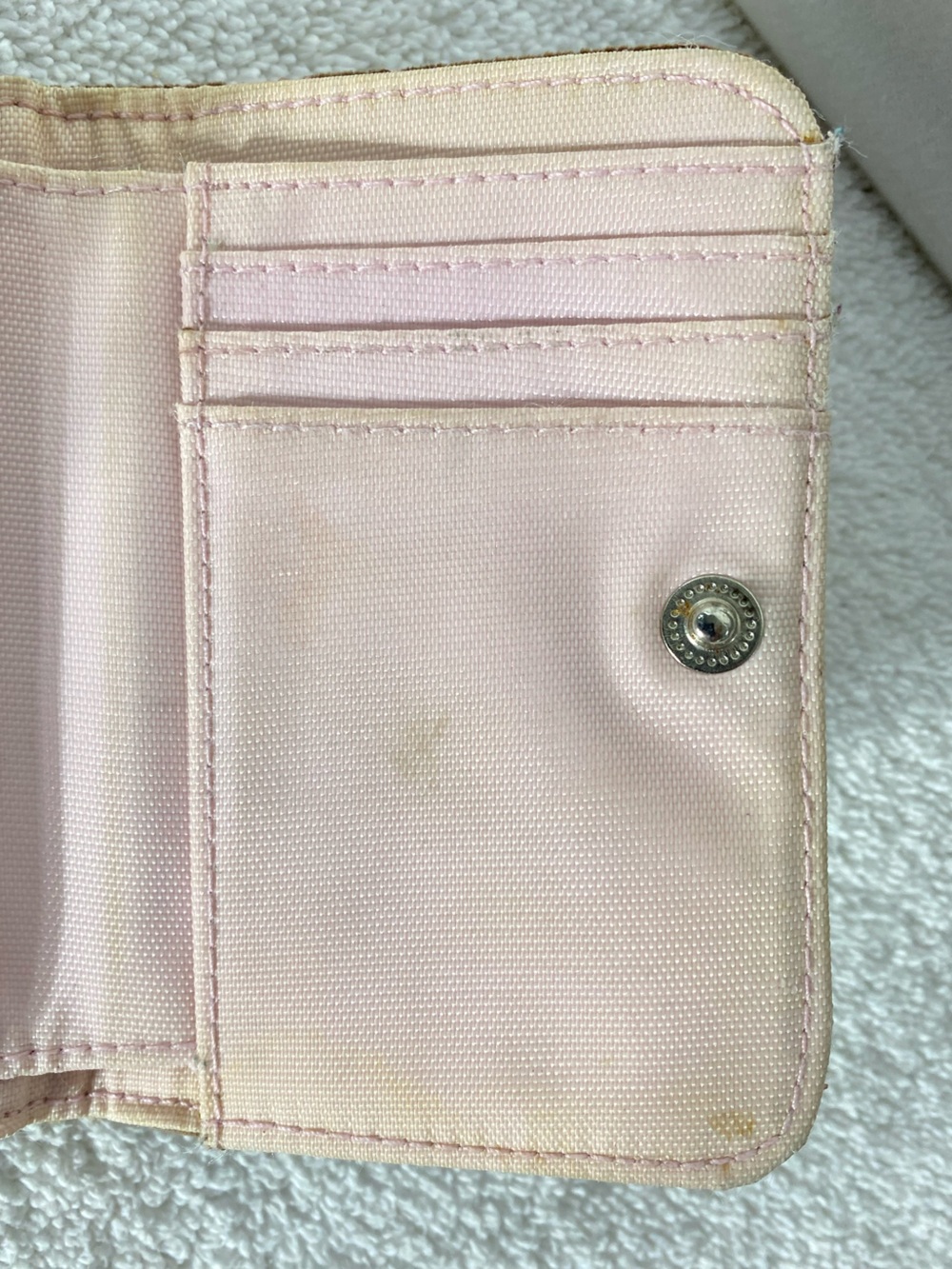 5/$25 Vintage Y2K Point Zero Brown Corduroy W Pink Flowers Tri Fold Wallet Retro - Picture 11 of 16